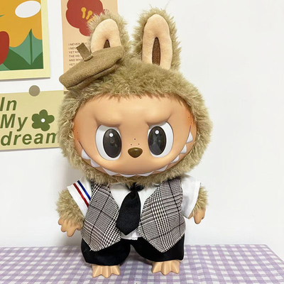 Βέλτιστη τιμή Labubu κούκλα ύφασμα Sweater Παιχνιδάκι ύφασμα πολύχρωμο κοστούμι σετ Labubu καρτούν φόρεμα