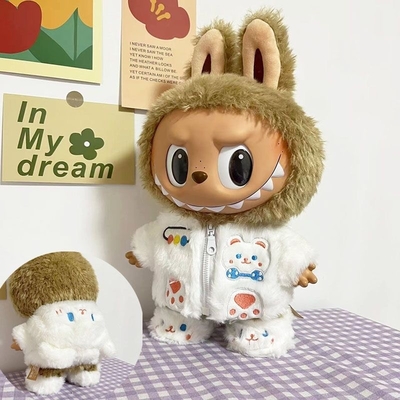 Βέλτιστη τιμή Labubu κούκλα ύφασμα Sweater Παιχνιδάκι ύφασμα πολύχρωμο κοστούμι σετ Labubu καρτούν φόρεμα